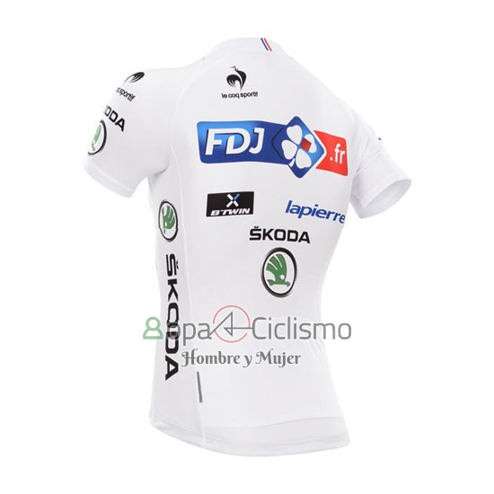 Fdj Lider Ropa Ciclismo Culotte Corto 2014 Hombre Mangas Cortas Blanco